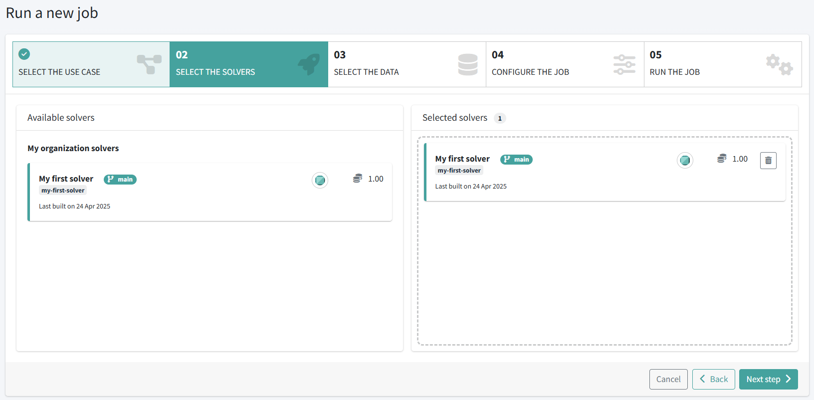 Paso 2 — solver