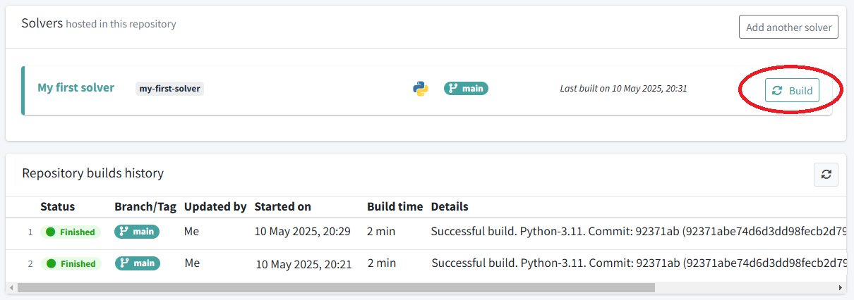 Pull and build solver